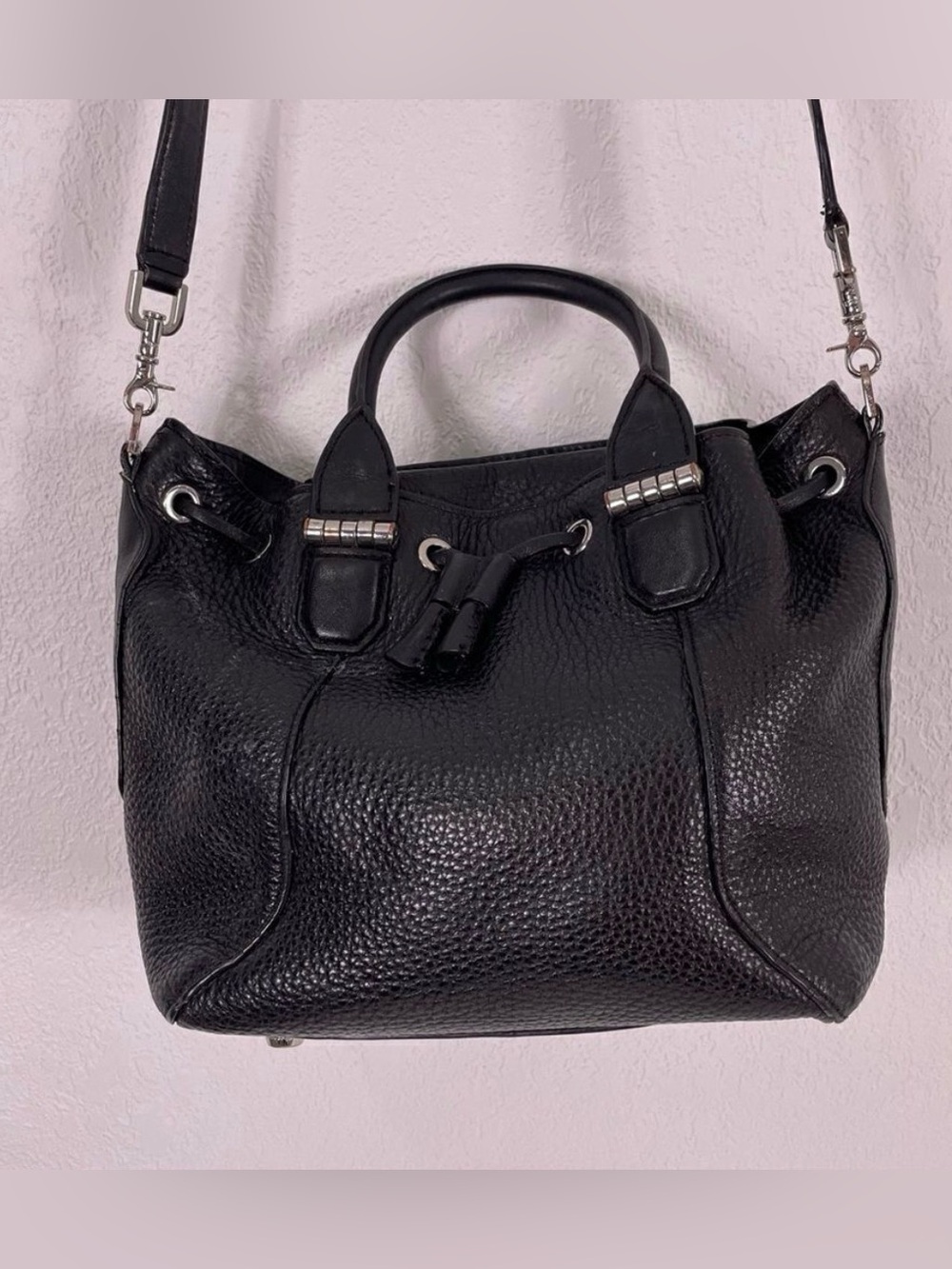 Mackage Black Leather Satchel Crossbody Purse
